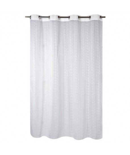 Voilage motif Tirets 140x240cm Blanc