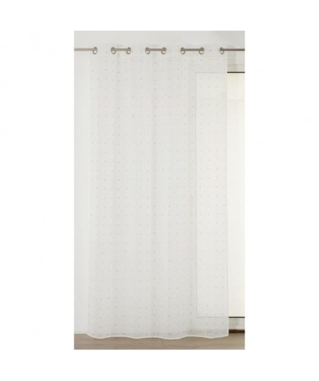 Voilage en étamine Petites Croix 140x240 cm beige