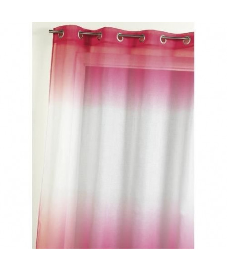 Voilage Etamine imprimé  Rose  H 140 x L 240 cm