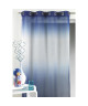 Voilage Etamine imprimé  Bleu  H 140 x L 240 cm