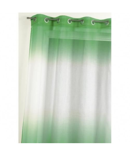 Voilage Etamine imprimé  Vert  H 140 x L 240 cm