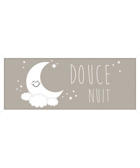 x000DImage encadrée type coffre Douce nuit  MDF  22x52 cm  Gris et blanc