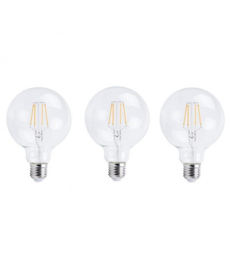 XQLite Lot de 3 Ampoules bulle LED E27 XQ1610 6 W équivalent a 60 W blanc chaud