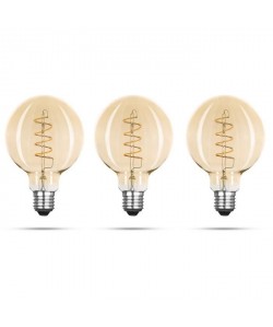 XQLITE Lot de 3 ampoules filament LED E27 globe 2,5 W équivalence 15 W XQ1708