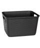 MHOME Panier a linge aspect osier 5,5L wengé