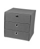 Cube de rangement intissé 3 tiroirs 31x29x31 cm Gris