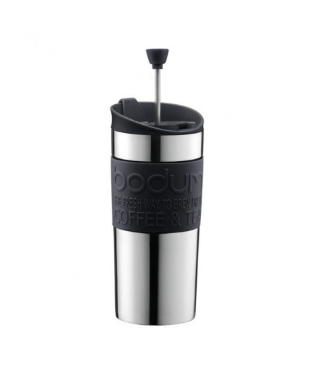 BODUM TRAVEL PRESS Mug a piston en inox double paroi 0.35 l Noir