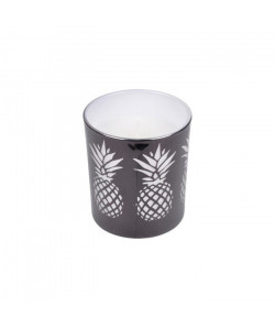 Bougie verrine ananas H 8 cm Noir ambré