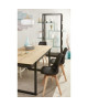 BJORN Lot de 4 chaises de salle a manger  Simili noir  Scandinave  L 49 x P 56 cm