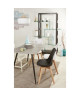 BJORN Lot de 4 chaises de salle a manger  Simili noir  Scandinave  L 49 x P 56 cm