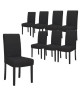 STRIP Lot de 8 chaises de salle a manger déhoussables noires