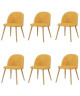 MACARON Lot de 6 chaises de salle a manger  Tissu jaune moutarde  Scandinave  L 50 x P 50 cm