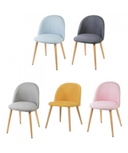 MACARON Lot de 5 chaises de salle a manger  Tissu 5 couleurs assorties  Scandinave  L 50 x P 50 cm