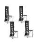 EIFFEL lot de 4 chaises de salle a manger noires  simili et aluminium  Design