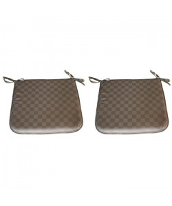 O\'CBO Lot de 2 Galettes de chaises DAMIER 39x39 cm  Taupe