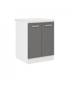 ULTRA Meuble bas de cuisine L 60 cm avec plan de travail inclus  Gris