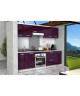 START Meuble bas de cuisine L 40 cm avec plan de travail inclus  Aubergine Brillant