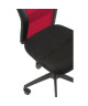 GILL Chaise de bureau  Tissu noir et rouge  Style contemporain  L 55 x P 56 cm