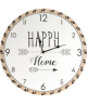 THE HOME DECO FACTORY Horloge en bois  Ř 60 cm  Blanc et marron