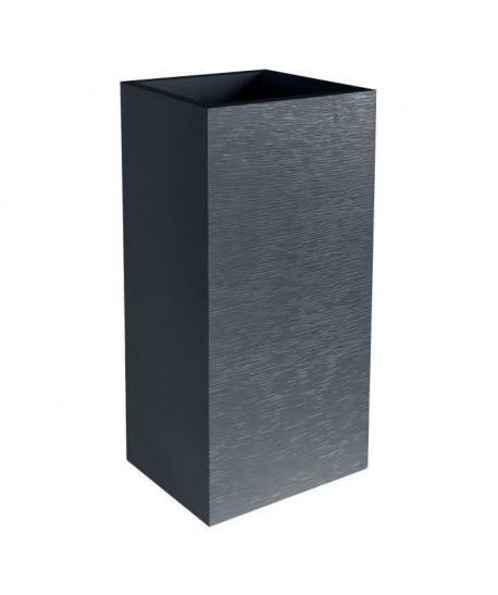 EDA Pot de fleurs haut carré Graphit  39,5 x 39,5 x H 80 cm  31 L  Gris anthracite