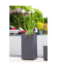 EDA Pot de fleurs haut carré Graphit  39,5 x 39,5 x H 80 cm  31 L  Gris anthracite