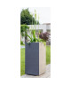 EDA Pot de fleurs haut carré Graphit  39,5 x 39,5 x H 80 cm  31 L  Gris anthracite