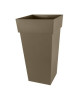 EDA Pot de fleurs XXL  Toscane   Carré  43,3 x 43,3 x H 80 cm  98 L  Marron taupe