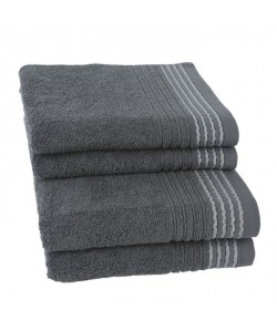 JULES CLARYSSE Lot de 2 serviettes  2 draps de bain Carl  Gris