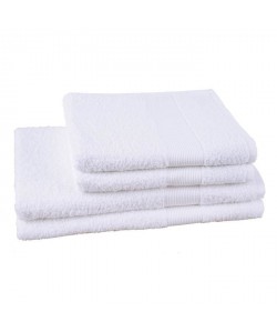 JULES CLARYSSE Lot de 2 serviettes  2 draps de bain Viva  Blanc