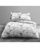 TODAY Parure de couette 100% coton Enjoy SELONIA  1 housse de couette 100% coton 220x240 cm  2 taies 63x63 cm blanc et gris