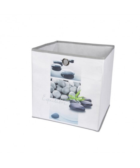 HOMEA Panier de rangement Stone 26x26x26 cm blanc et gris