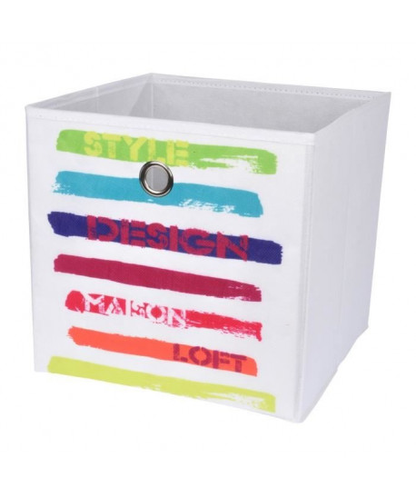 HOMEA Panier de rangement New Life 31x29x31 cm blanc et multicolore