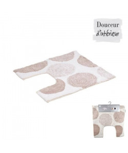 Contour de toilette 100% coton 55x50 cm Taupe pois