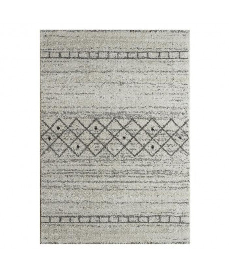 ASMA Tapis de salon style Berbere en polypropylene  120x170 cm  Ivoire