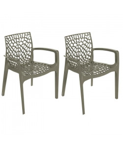 GREEN BOHEME lot de 2 fauteuils de jardin Gruvyer  En polypropylene  Gris perle
