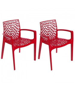 GREEN BOHEME lot de 2 fauteuils de jardin Gruvyer  En polypropylene  Rouge