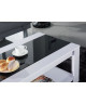 DAMIA Table basse style contemporain blanc et noir mat  L 110 x l 55 cm