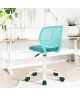 CARNA Chaise de bureau  Tissu maille turquoise  Style contemporain  L 40 x P 44 cm