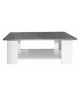 LIME Table basse carrée style contemporain blanc mat et décor béton  L 89 x l 89 cm