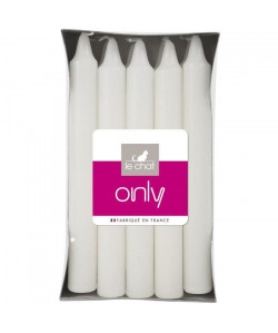 LE CHAT Lot de 10 bougies ménage Blanc