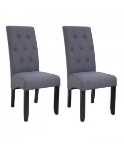 CUBA Lot de 2 chaises de salle a manger en tissu gris  Contemporain  L 48 x P 42 cm