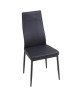 MAT Lot de 4 chaises de salle a manger en métal  Revetement Simili noir  Contemporain  L 39 x P 40 cm