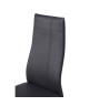 MAT Lot de 4 chaises de salle a manger en métal  Revetement Simili noir  Contemporain  L 39 x P 40 cm