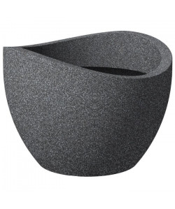 SCHEURICH Pot en plastique rotomoulé Wave Globe 250  40 x 29,7 cm  Noir granite