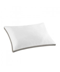 BULTEX Oreiller Grand confort Moelleux déhoussable 45x70 cm blanc et gris