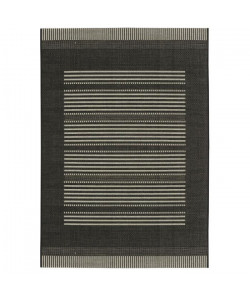 FLOORLUXE Tapis de salon tissé plat Black Silver 160x230