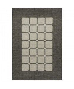 FLOORLUXE Tapis de salon tissé plat  Black Silver 120x170