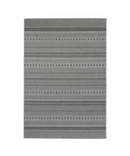 Tapis de salon tissé plat Floorluxe silver black 160x230 cm