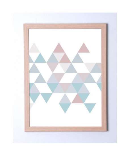 Image encadrée Danish Design  Composition Triangles 1  14x24 cm  Bois naturel