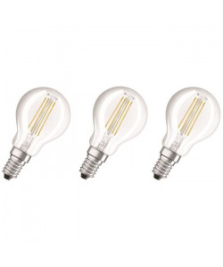 OSRAM Lot de 3 Ampoules LED E14 sphérique claire 4 W équivalent a 40 W blanc froid